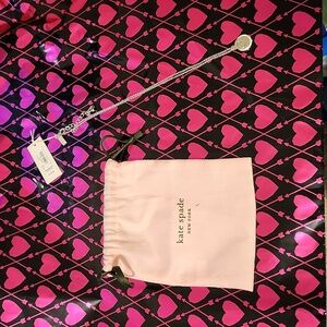 NWT Women's Kate Spade Silvertone Necklace 18" with bag